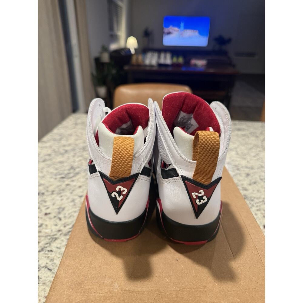 Air Jordan 7 Cardinal 2022 GS White Red Gold Size 6Y Women’s 7.5 - Picture 6 of 10